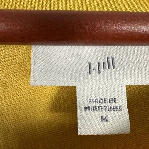 J. Jill Medium Luxe French Terry Side Button Tunic Top Long Sleeve Yellow - Picture 2 of 4